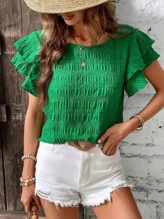 Women’s Ruffled Short Sleeve Top