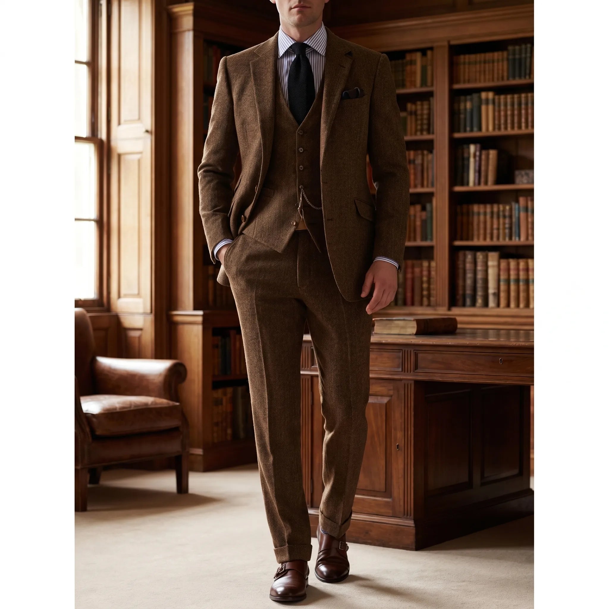 Crestholm - Slim Fit Notch Lapel Three-Piece Suit