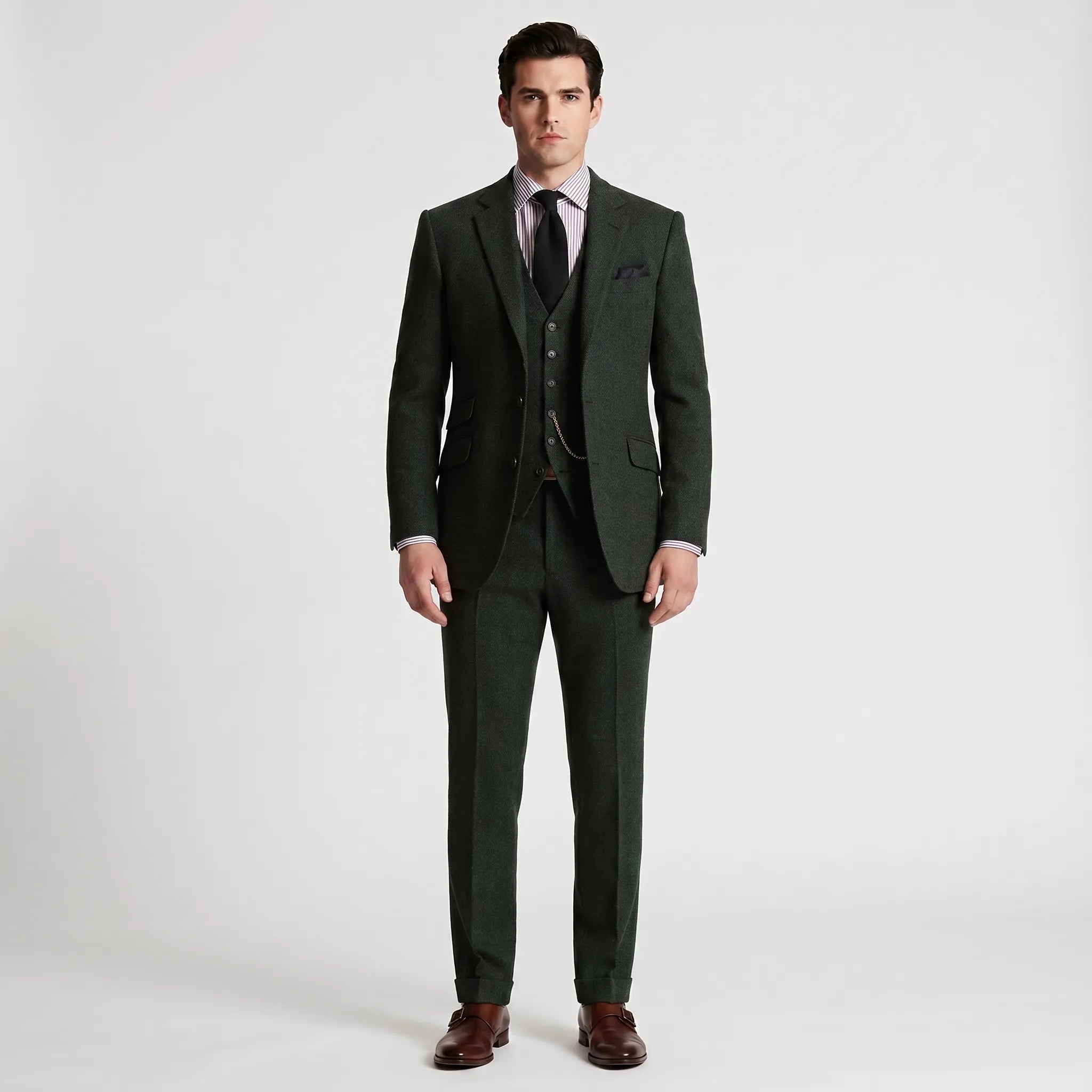 Crestholm - Slim Fit Notch Lapel Three-Piece Suit