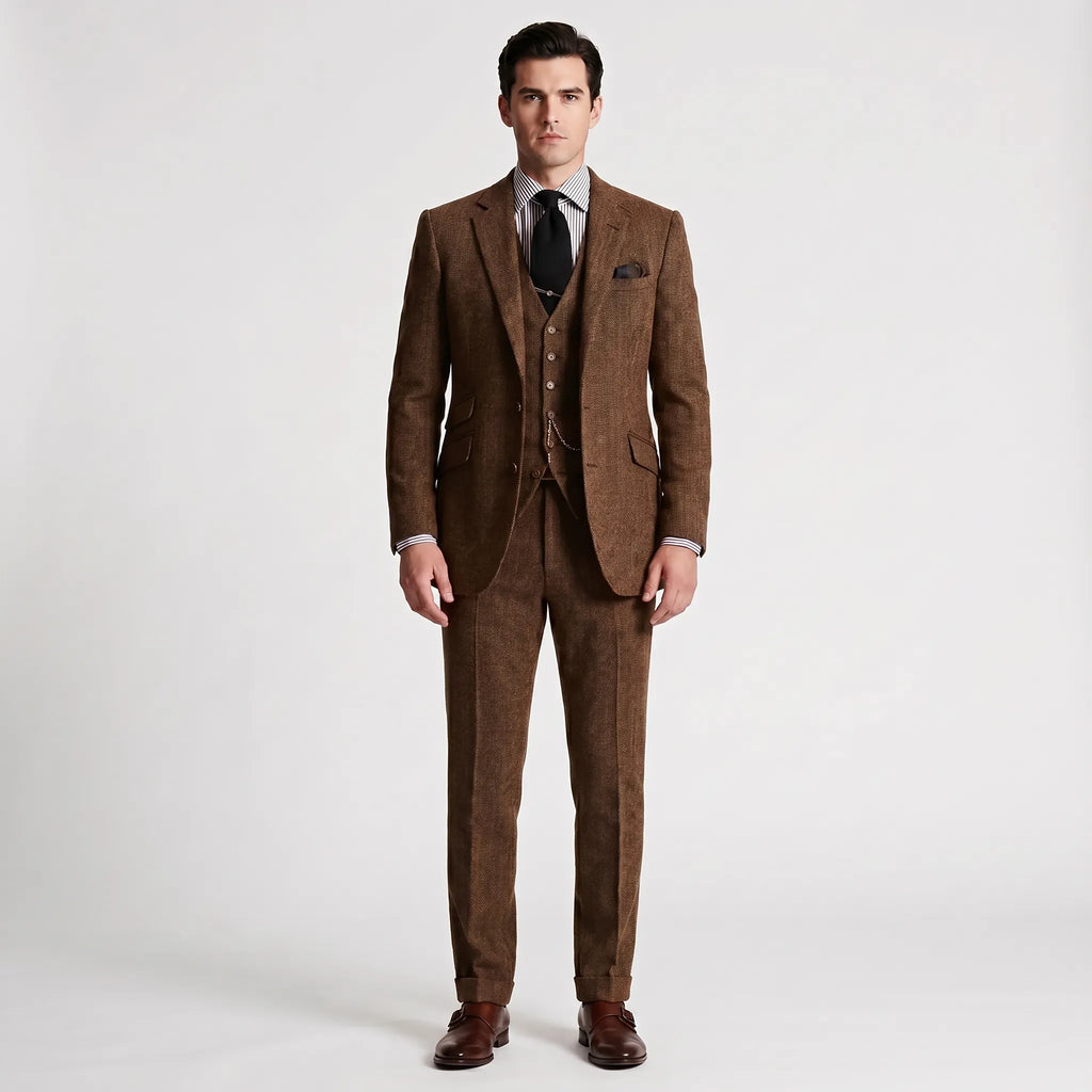 Crestholm - Slim Fit Notch Lapel Three-Piece Suit