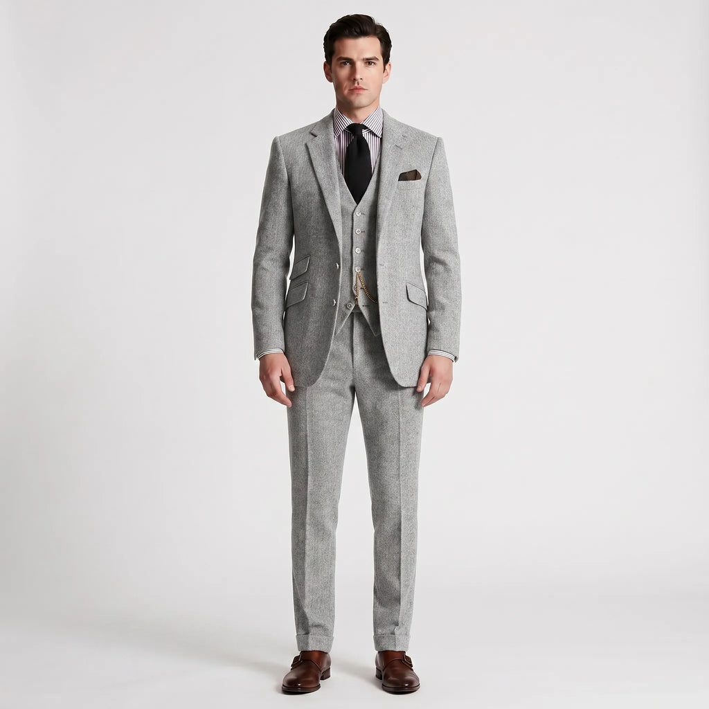 Crestholm - Slim Fit Notch Lapel Three-Piece Suit
