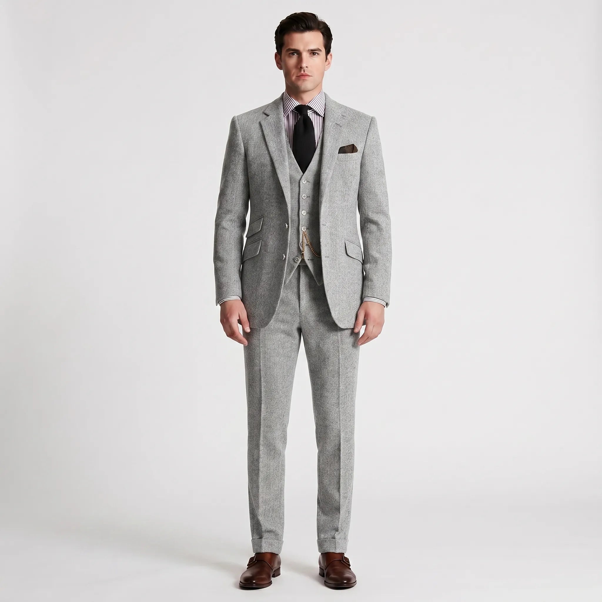 Crestholm - Slim Fit Notch Lapel Three-Piece Suit