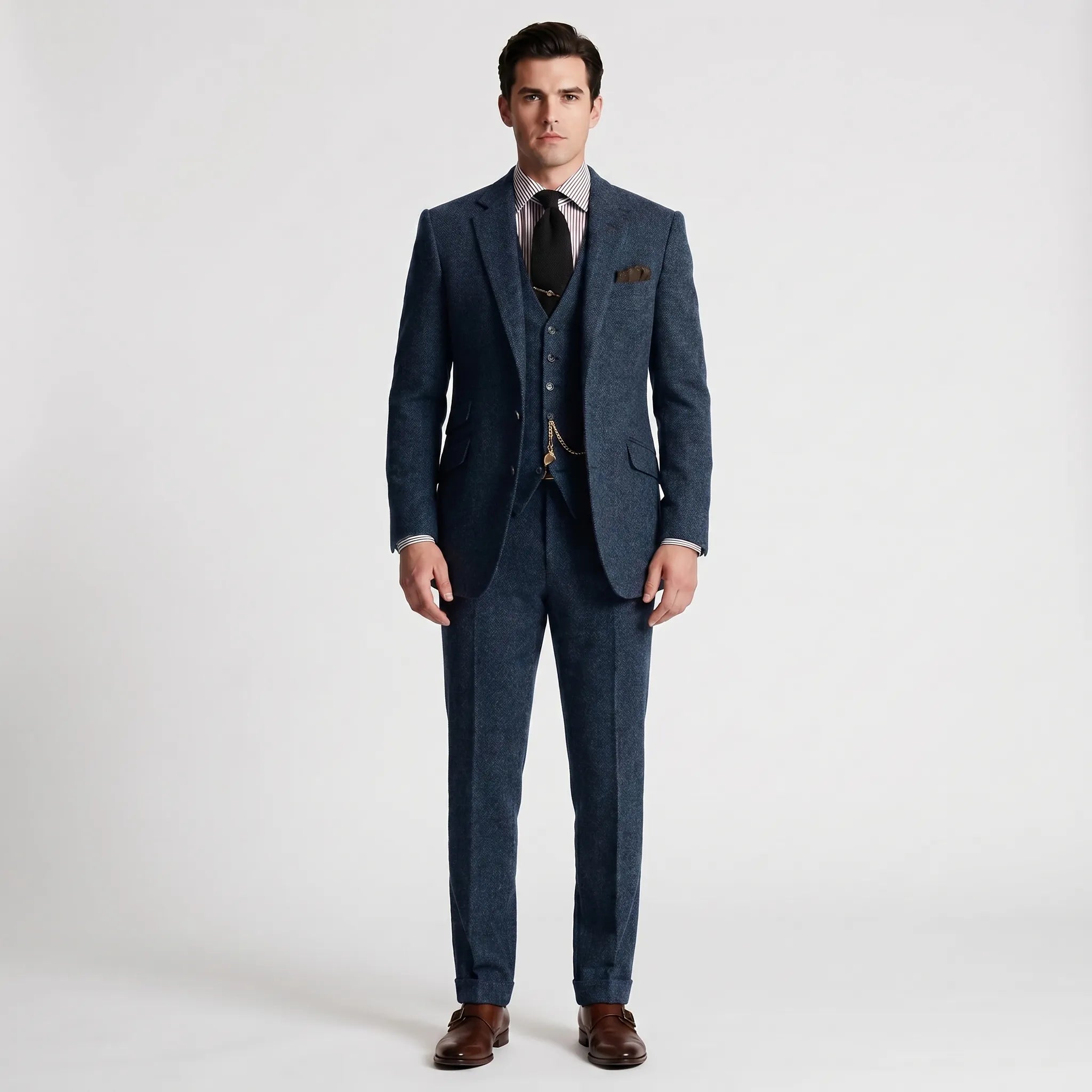 Crestholm - Slim Fit Notch Lapel Three-Piece Suit