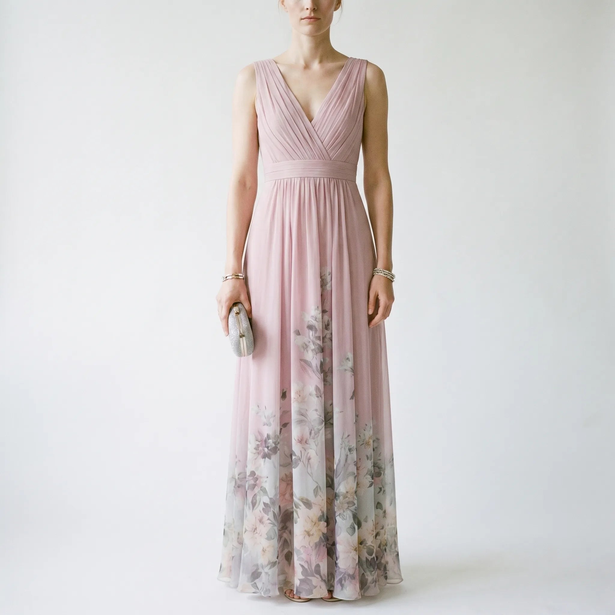 Floriven - Floral Print V-Neck Maxi Dress