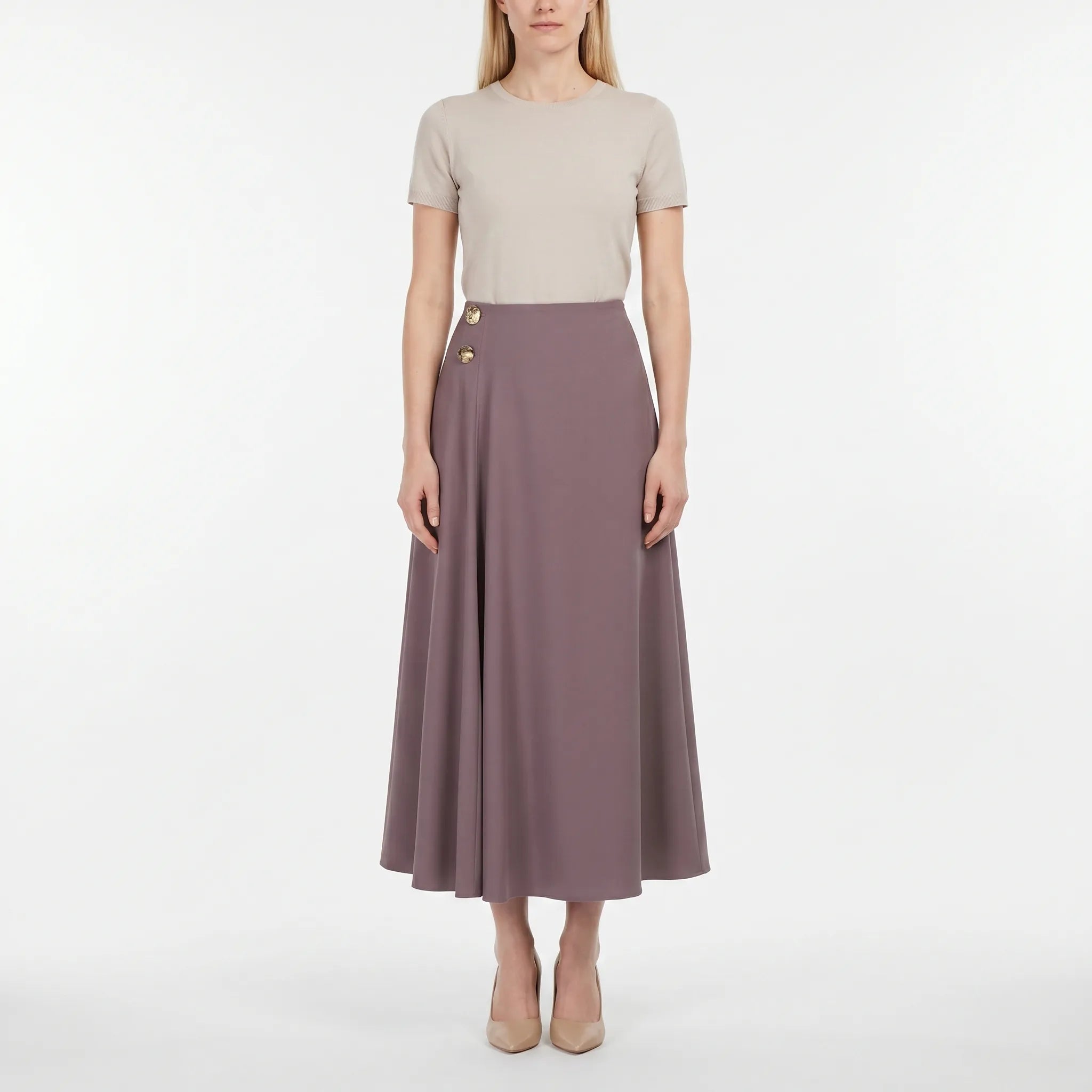 Florvane - High-Rise A-Line Maxi Skirt