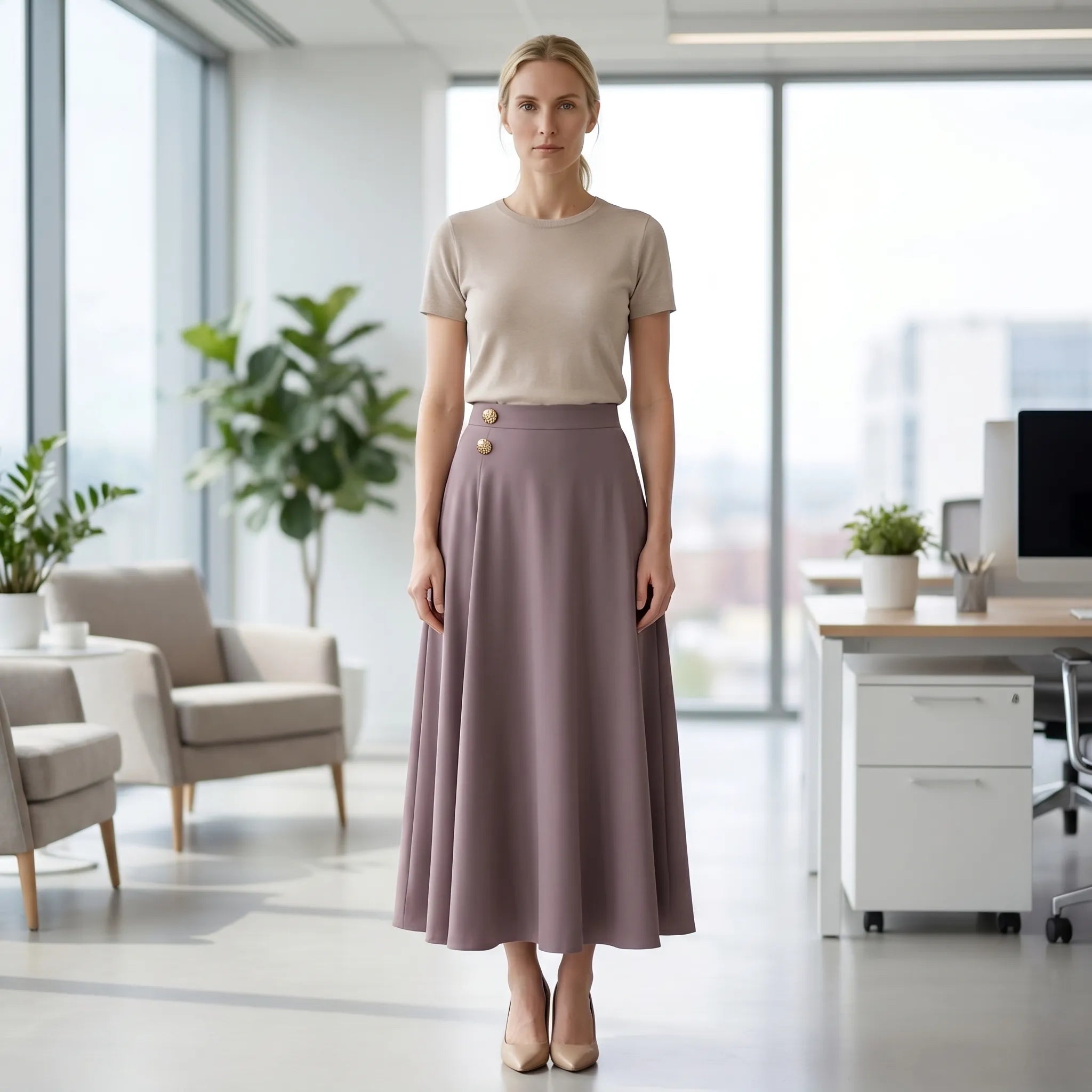Florvane - High-Rise A-Line Maxi Skirt