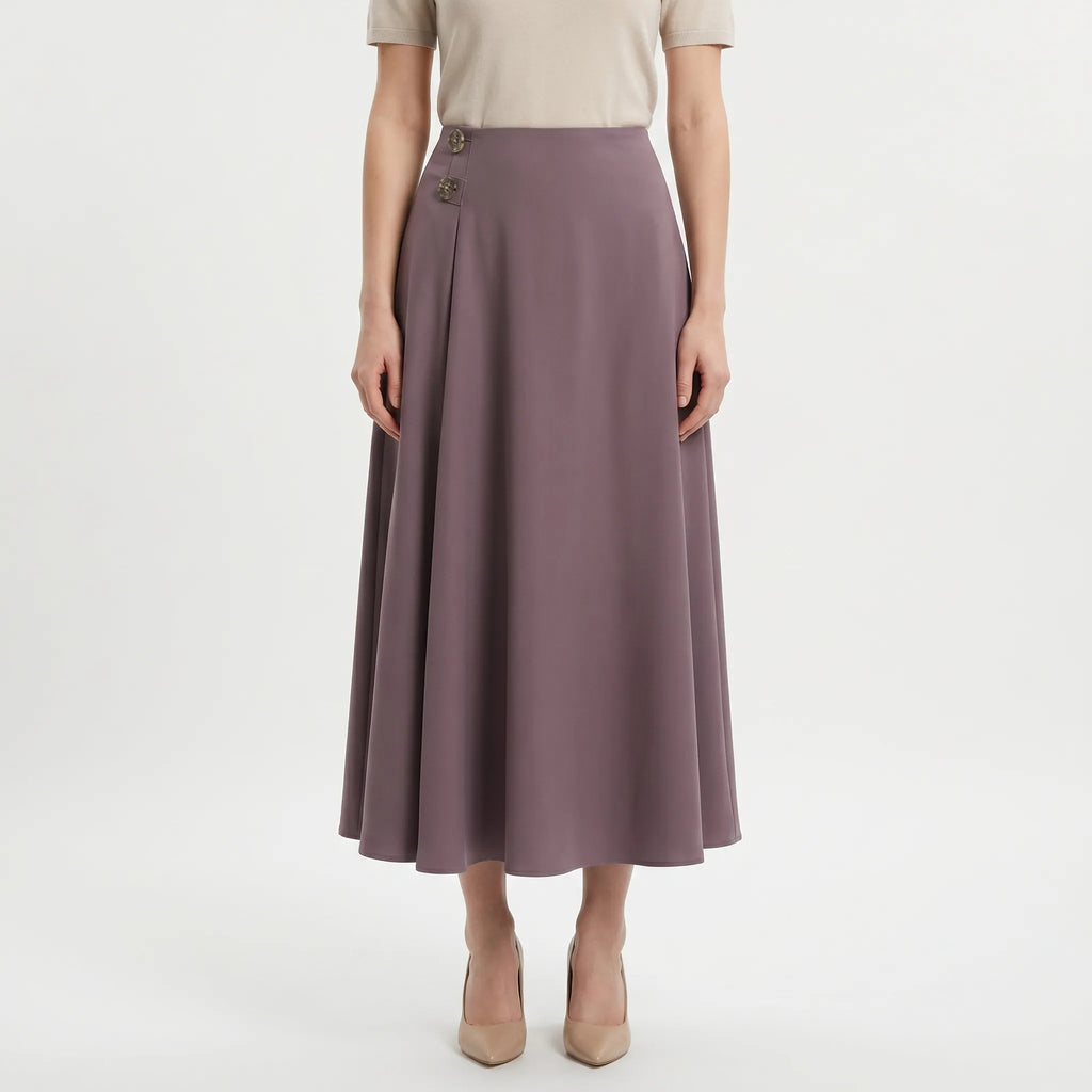 Florvane - High-Rise A-Line Maxi Skirt