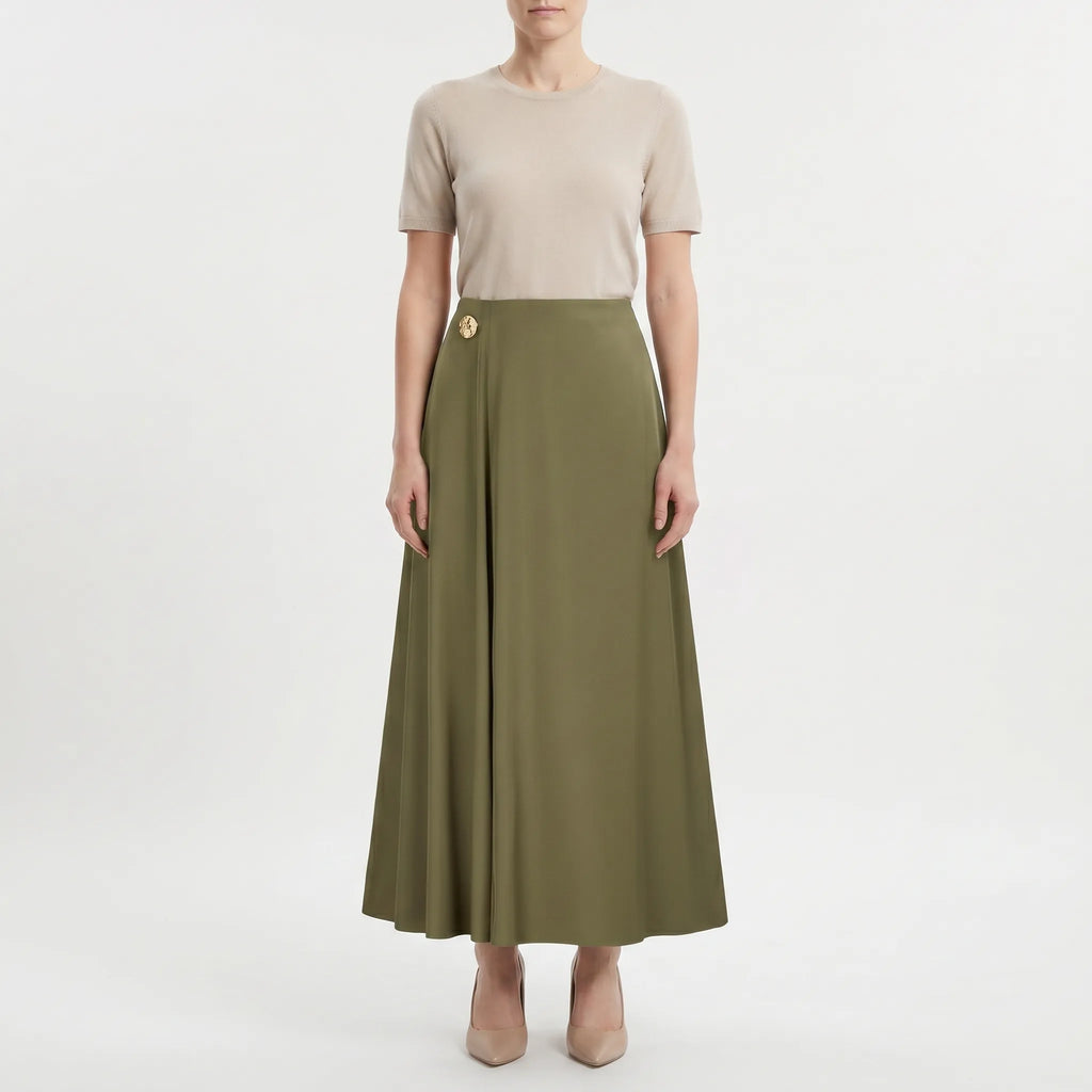 Florvane - High-Rise A-Line Maxi Skirt