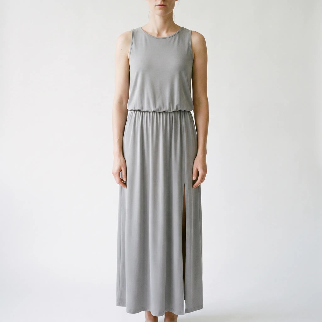 Flovala - Sleeveless Maxi Dress With Side Slit