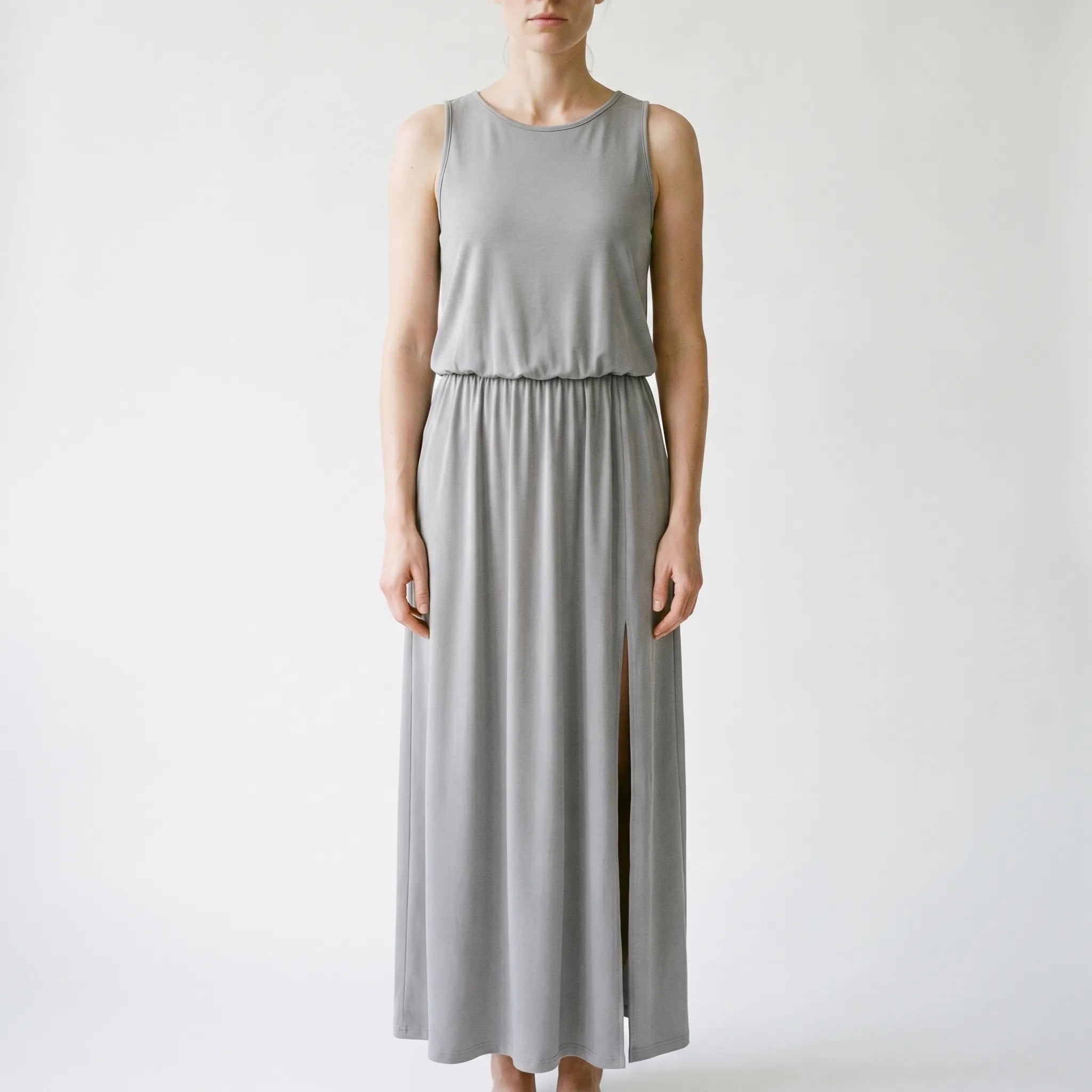 Flovala - Sleeveless Maxi Dress With Side Slit