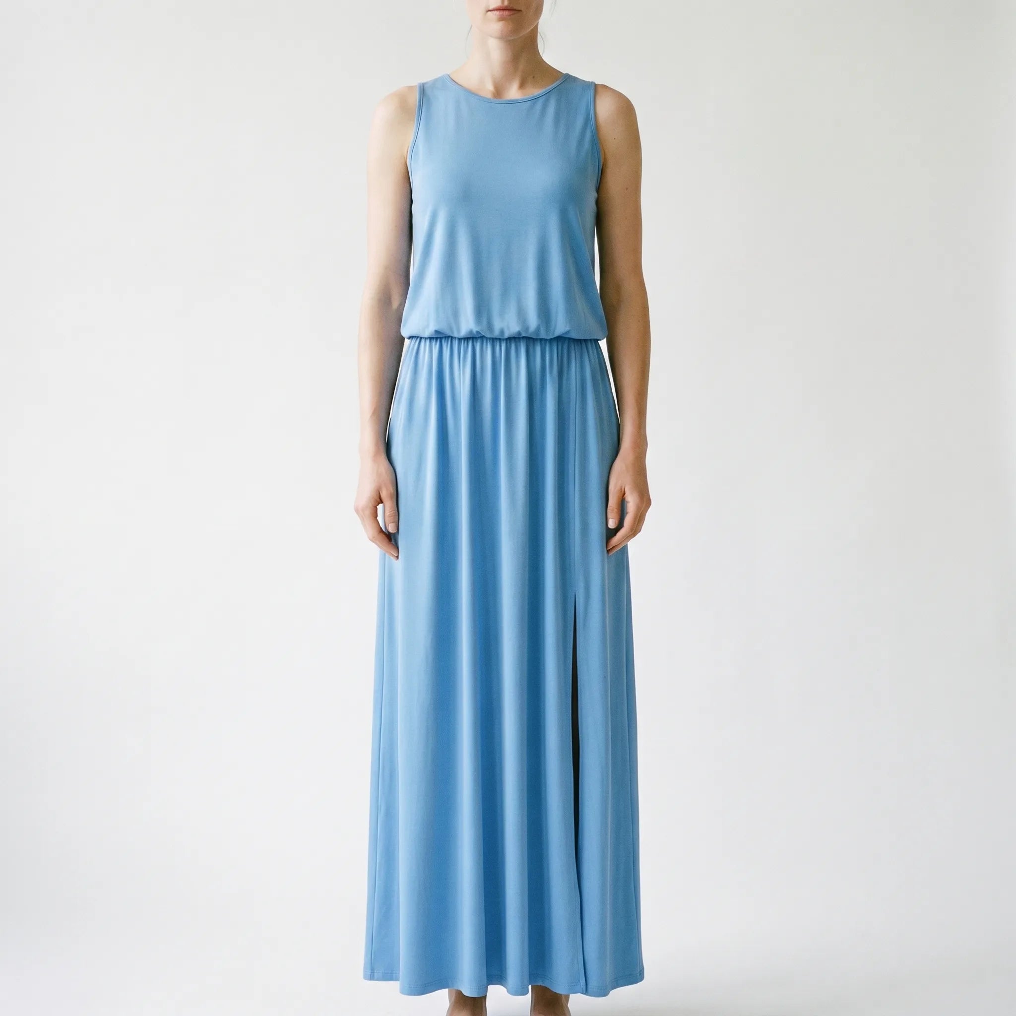 Flovala - Sleeveless Maxi Dress With Side Slit
