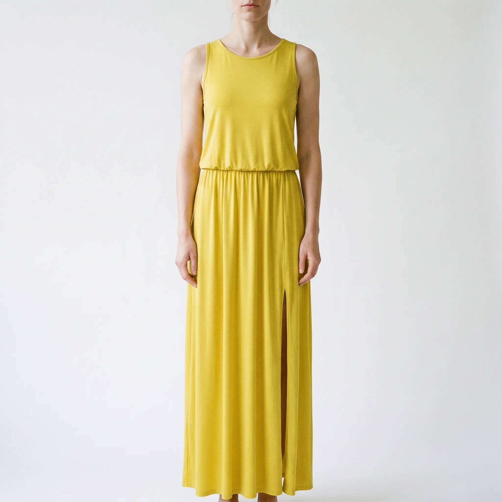 Flovala - Sleeveless Maxi Dress With Side Slit