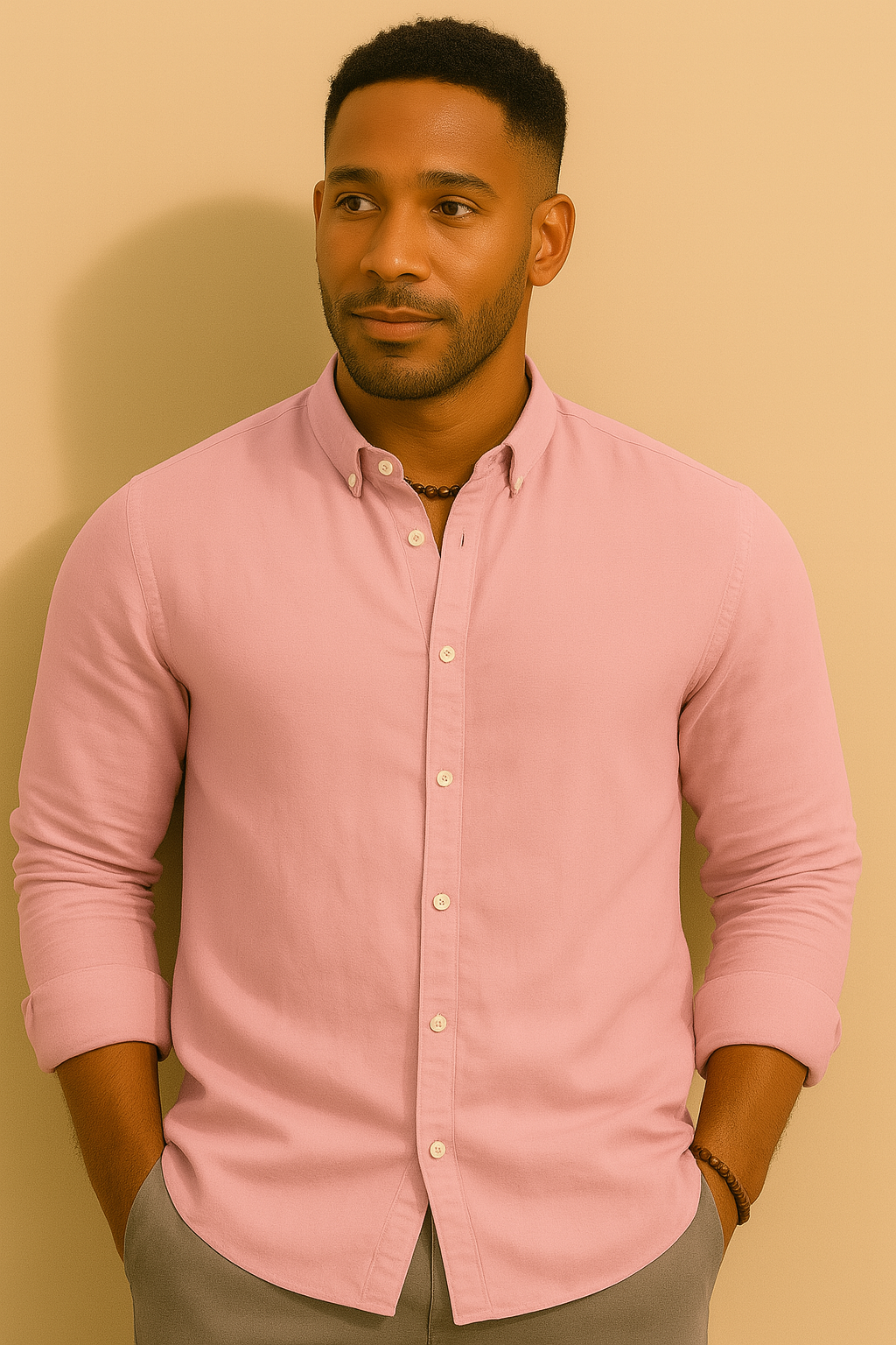 Men’s Cotton Linen Long Sleeve Shirt