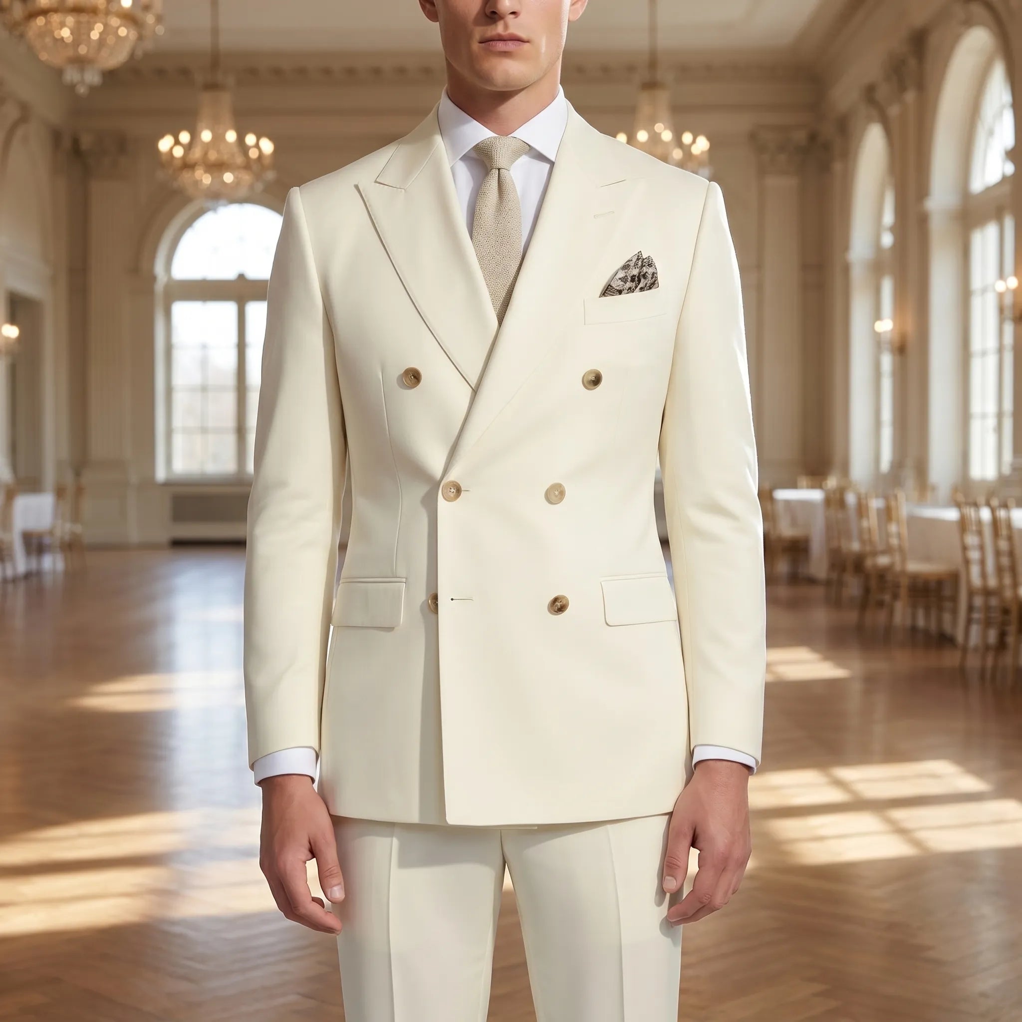 Preswick - Double Breasted Peak Lapel Suit Set