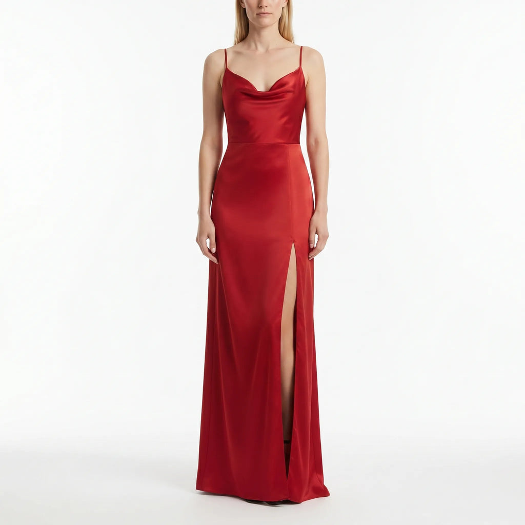 Velourne - Slim Fit Satin Maxi Dress