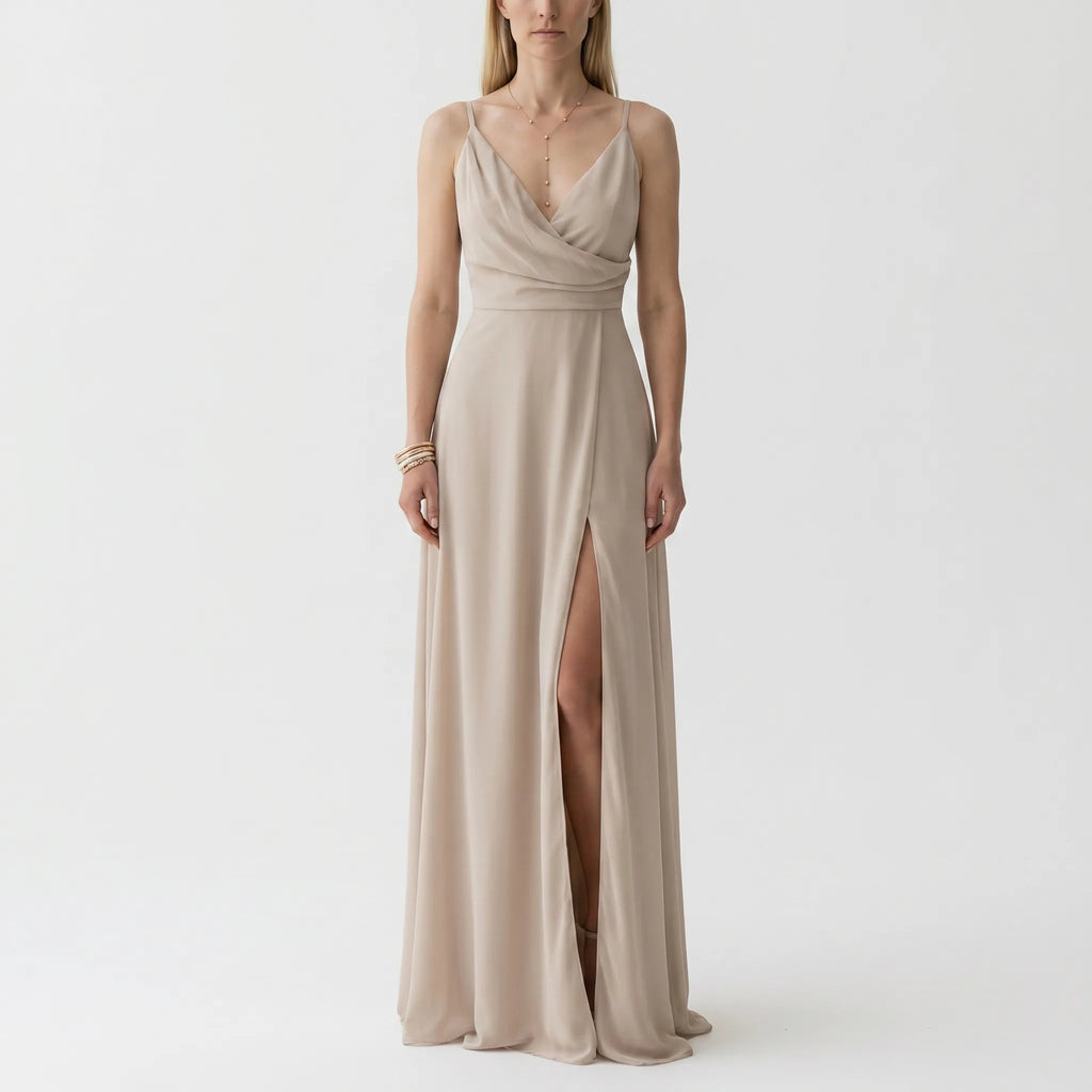 Velourne - Slim Fit Satin Maxi Dress