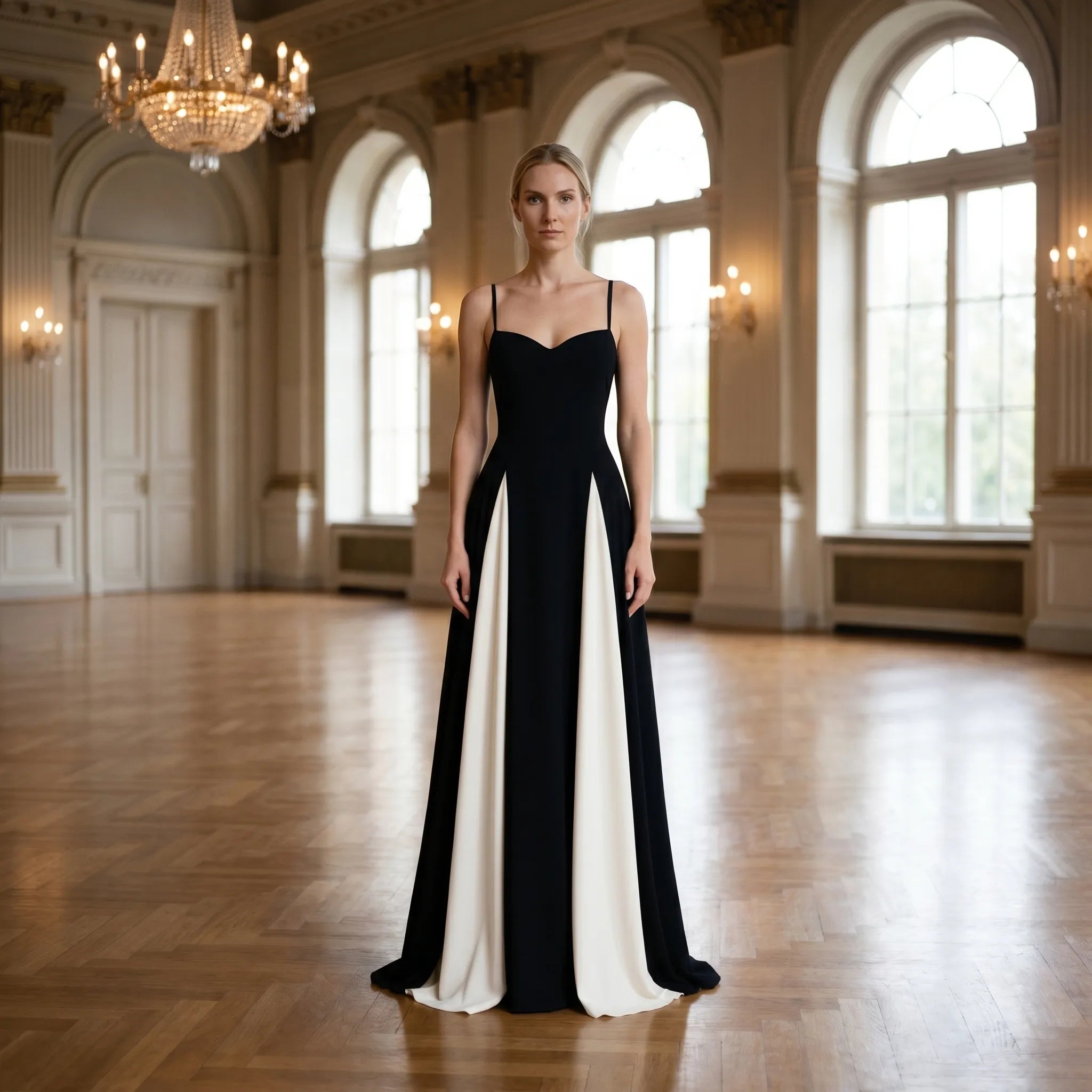 Velvoire - Contrast Panel Maxi Dress