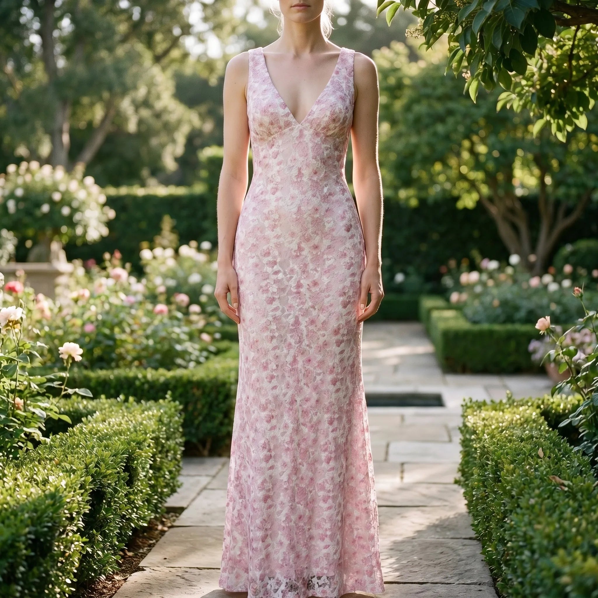 Vlorette - Floral Print Sleeveless Maxi Dress