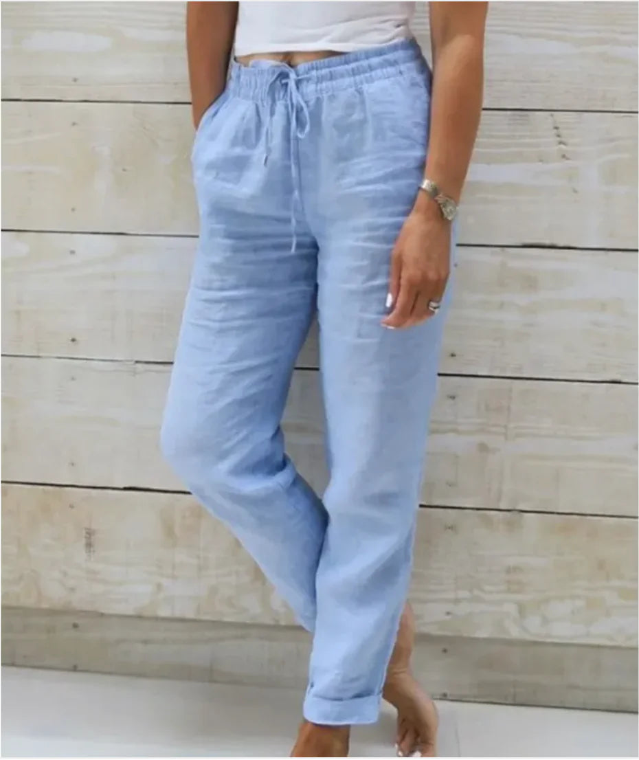 Women’s Cotton Linen Wide Leg Pants